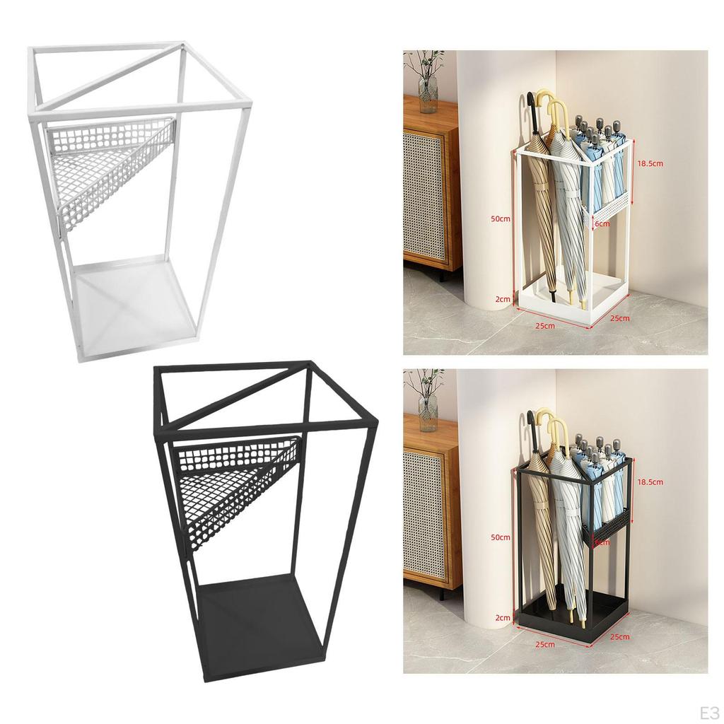 Portaombrelli Quadrato Moderno con Vaschetta Raccogligocce, Ideale per Porta, Ufficio, Portico, Corridoio e Ingresso.