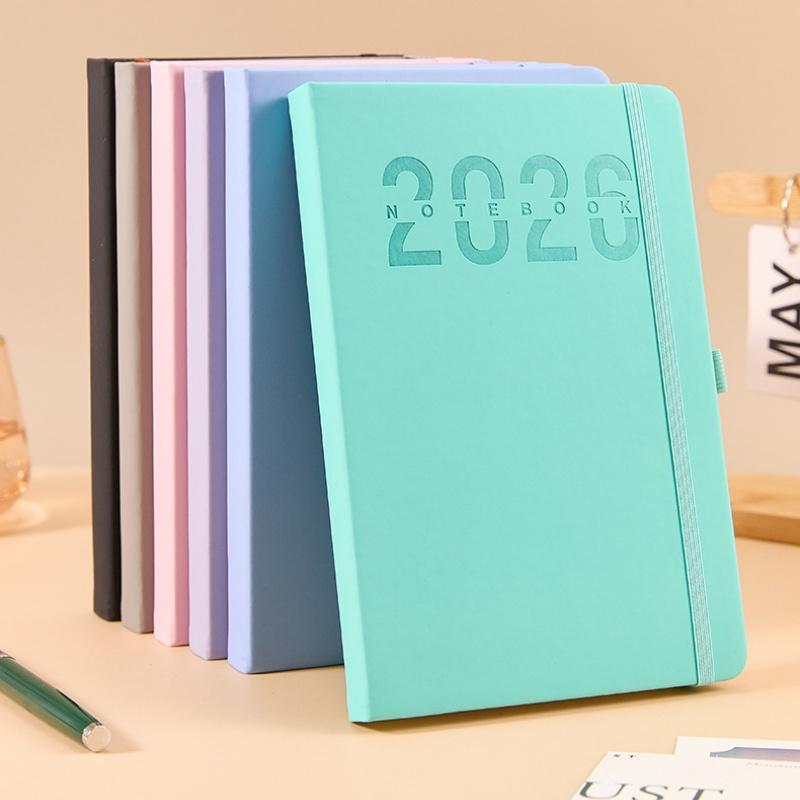 1 st Dagbok i Läder 336 Sidor 2026 Daglig Månatlig Planerare Med Färgglada Månadsmärken Hårdband Daterad För Daglig Planering