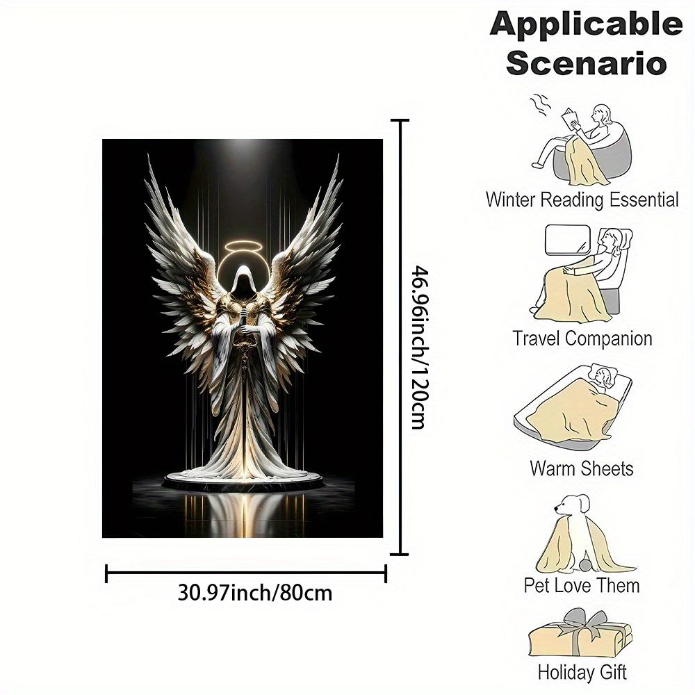Angel of Death Muster Flanell bedruckte Decke geeignet für alle Jahreszeiten geeignet für Wohnzimmer Büro Sofa und Reisen