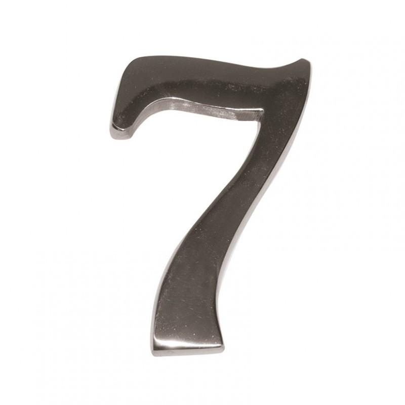 DUVER DOOR NUMBERS FROM 1 TO 9. 10cm. CHOOSE NUMBER AND FINISH. NUMBER SEVEN MATT NICKEL FINISH