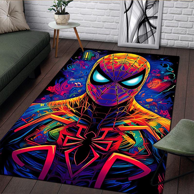 1pc Spider-Man Pattern Area Rug Soft Flannel Floor Mat for Living Room, Bedroom and Carpet, Sofa Coffee Table Floor Mat, Machine Washable