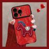 Horse Year Luxury Case for 17 16 Pro Max Casing 15 16 14 Pro 13ProMax 12 11pro Max Phone Cases Red Leather Cover with Wrist Strap