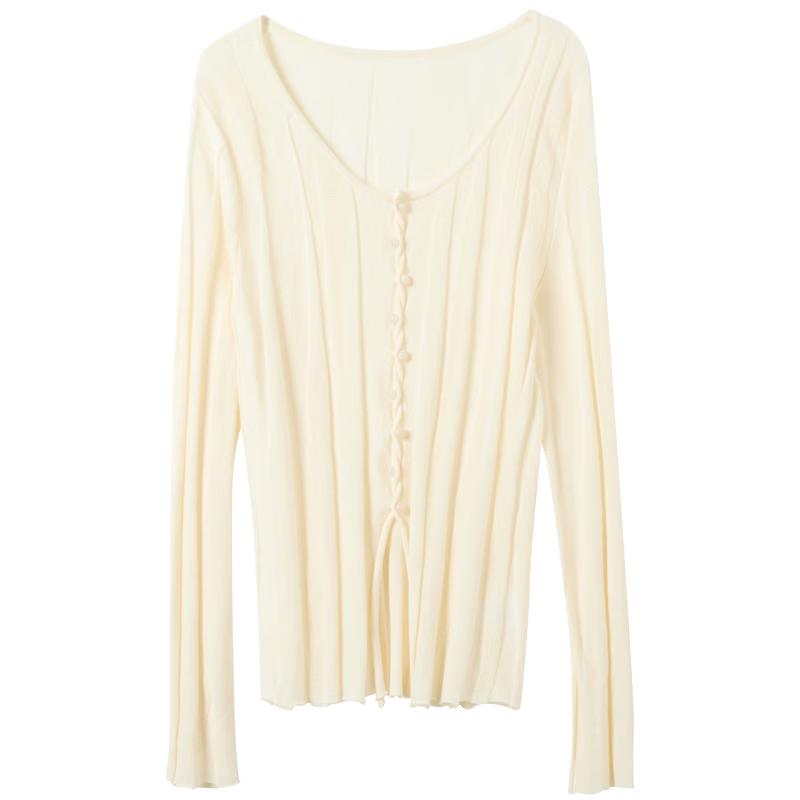 New Chinese Style Slim-Fit Slit Knitted Sweater