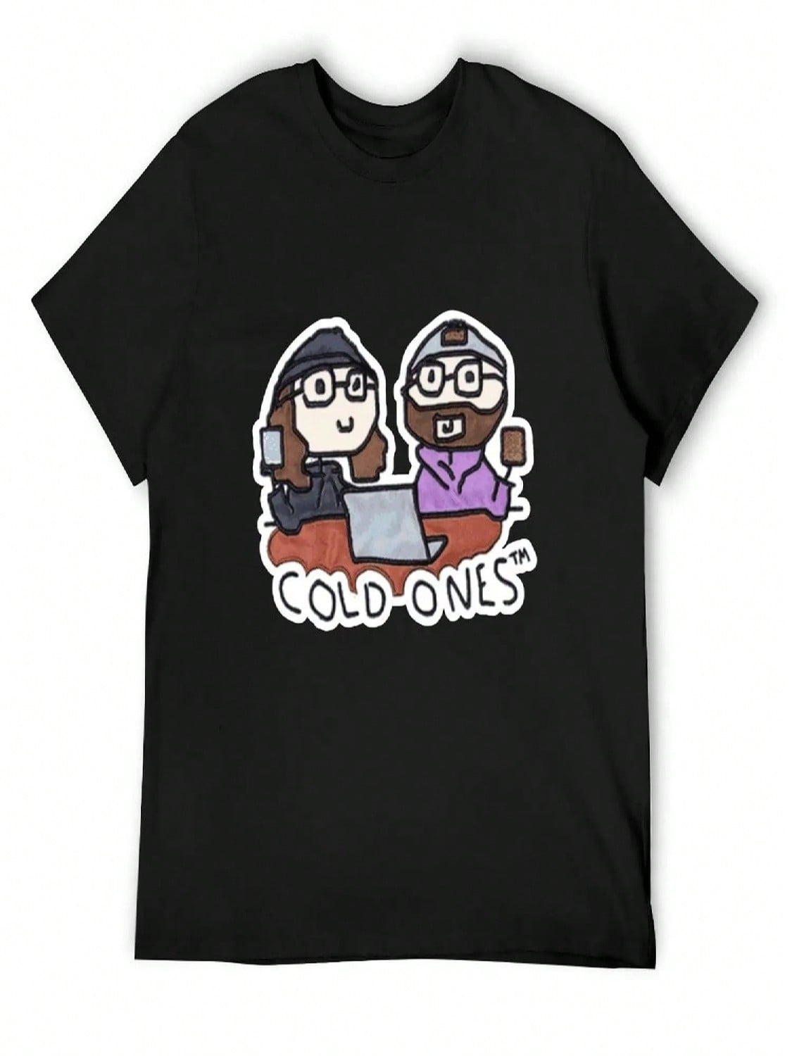 Cold Ones Doodle T-Shirt Summer Shirt Graphic Tee Shirt Shirts Graphic unisexs Graphic T-Shirts Big And Tall S разноцветный