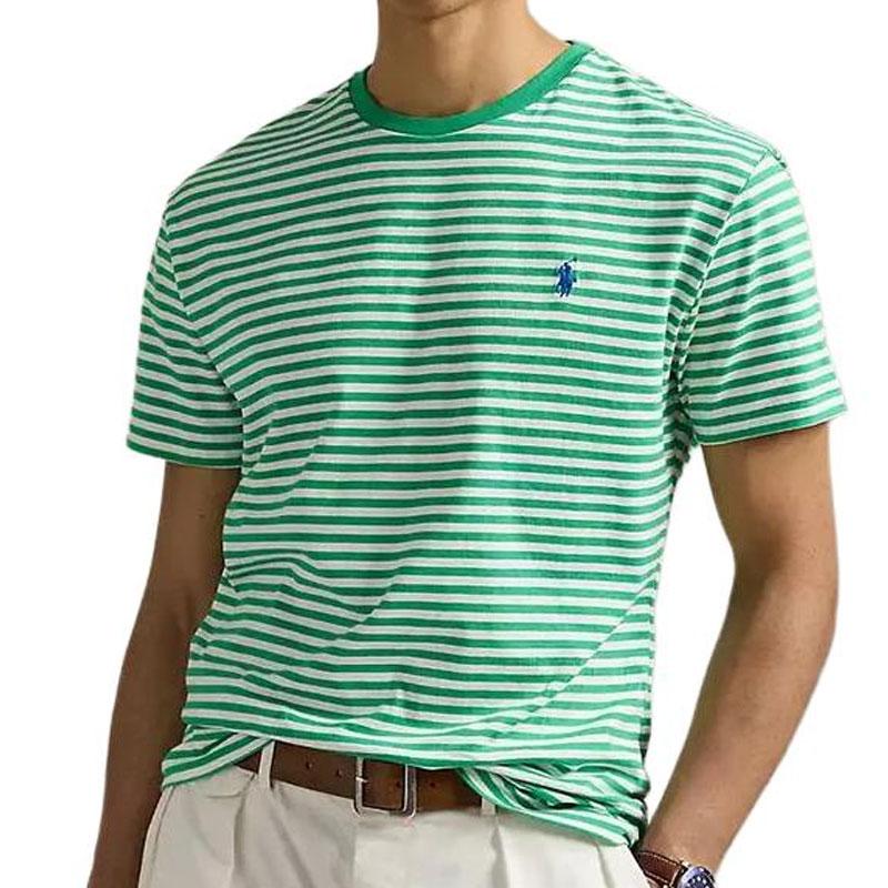 Polo Ralph Lauren SS25 Round Neck Striped Embroidered Short Sleeve T-Shirt Men Tops 710960660-004