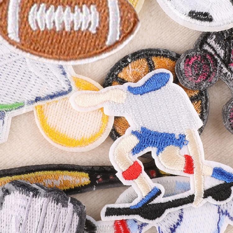 16 Pcs Sports Series Iron on Patches Aesthetic Repair Patches Sewing on Applique Embroidered Patches for Clothes Bag