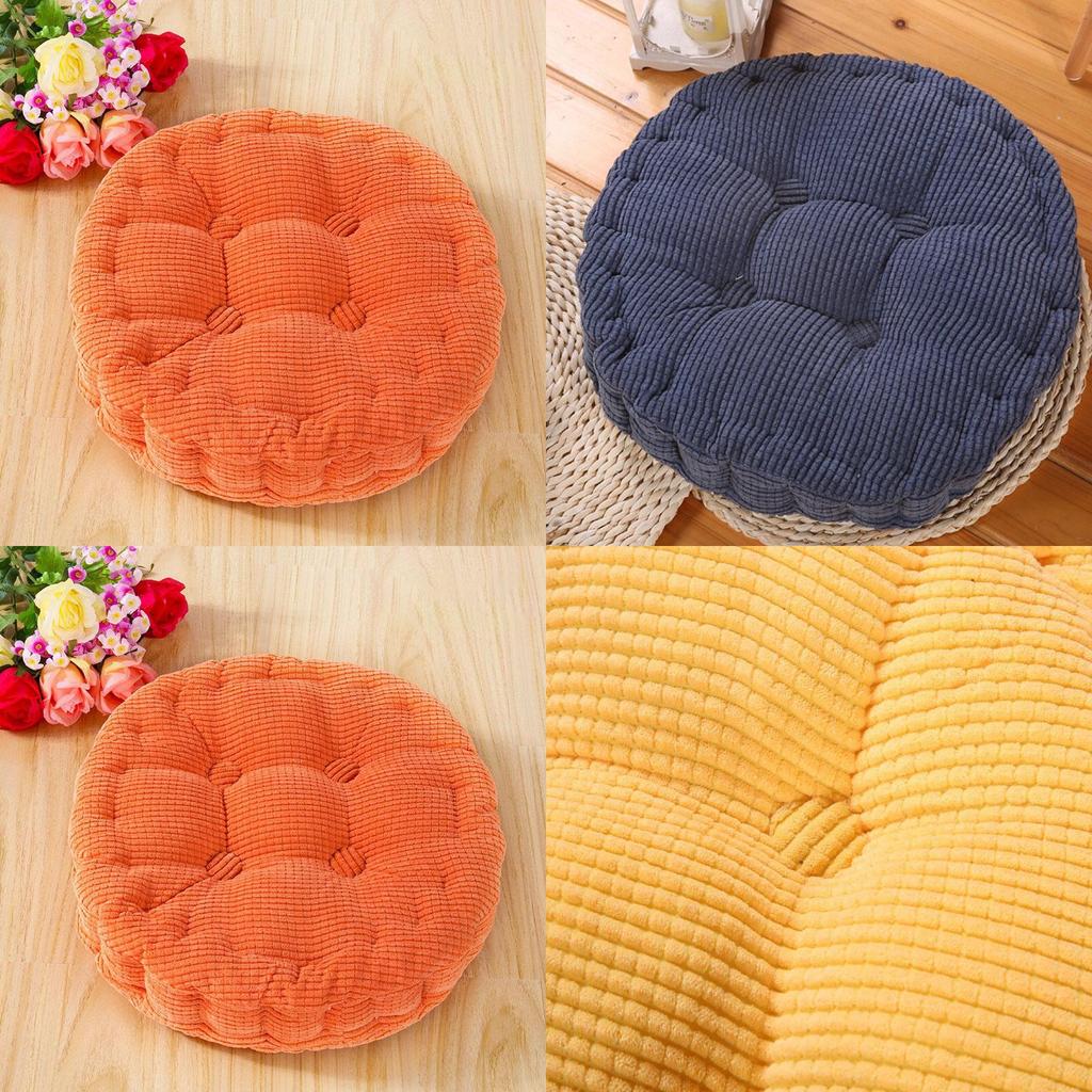 Luxuriöses rundes Kissen aus Kord für Terrasse, Auto, Büro und Sofa