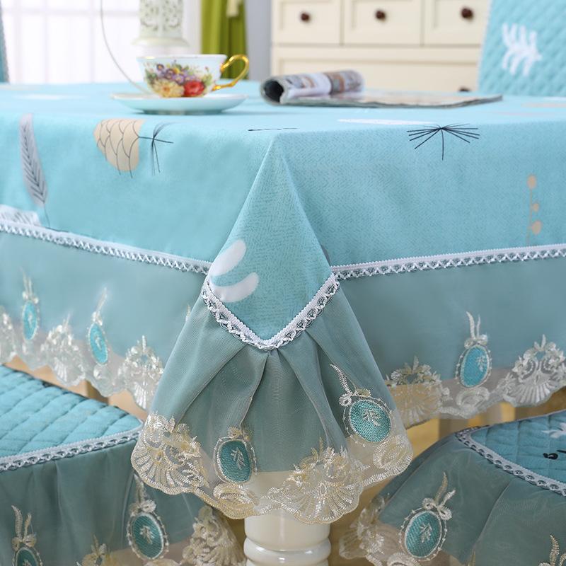 Nordic Style Home Coffee Table Tablecloth Quilted Lace Chair Cover Anti Slip Wear-resistant Dustproof and Beautifying Decorat Cloth Machine Washable