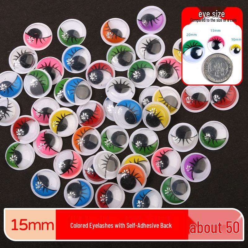 Kids' DIY Colored Eye Stickers for Crafting: Animal-Themed Black and White Eyeballs