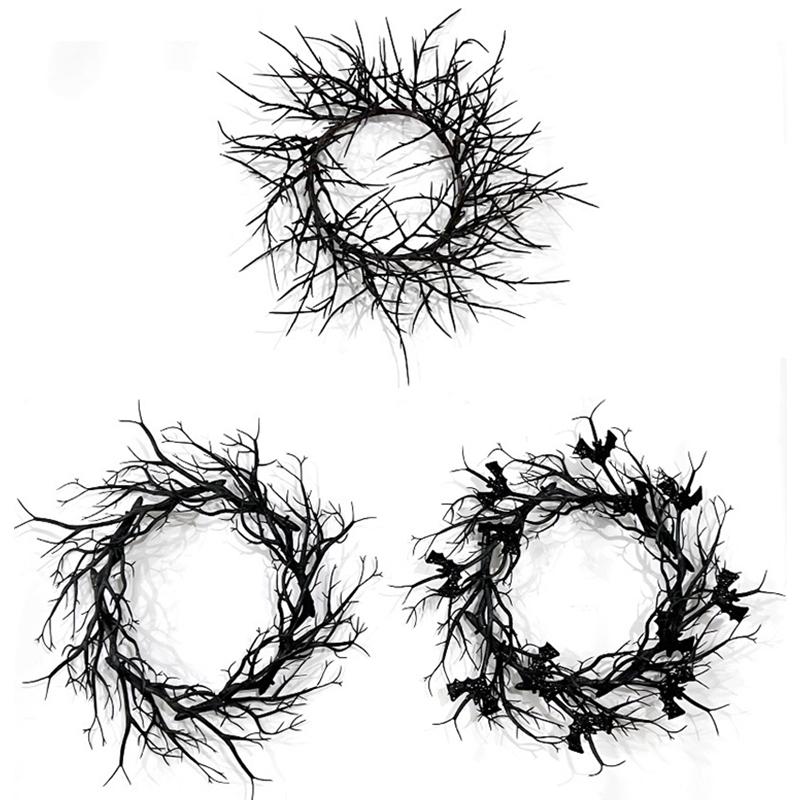 Halloween Plastic Unique Wall Hanging Party Decoration Pendants Arrange Props Wreath Garland Decorative 3 Styles
