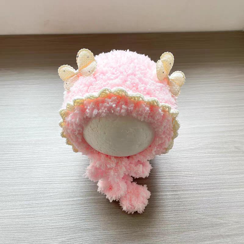 Adorable Children's Plush Knit Hat with Lace Ear Protection for Boys and Girls - Warm and Thick for Autumn and Winter