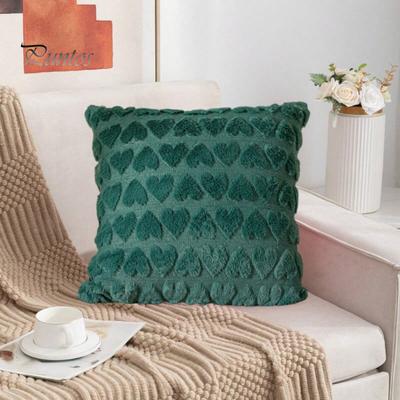 Federa per cuscino con motivo a cuore 3D, corta, in peluche, con cerniera nascosta, per camera da letto, soggiorno, divano, decorazione per festa di Capodanno