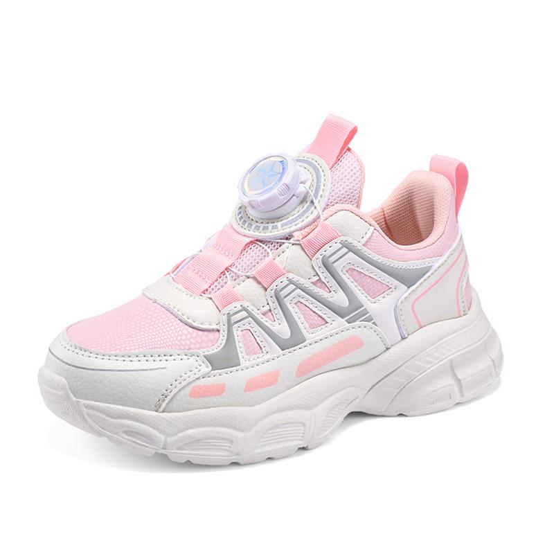 Girls Sports Shoes Lightweight Leather Kids Sneakers Casual Pink Fashion Children Anti-slip Walking Running Shoes