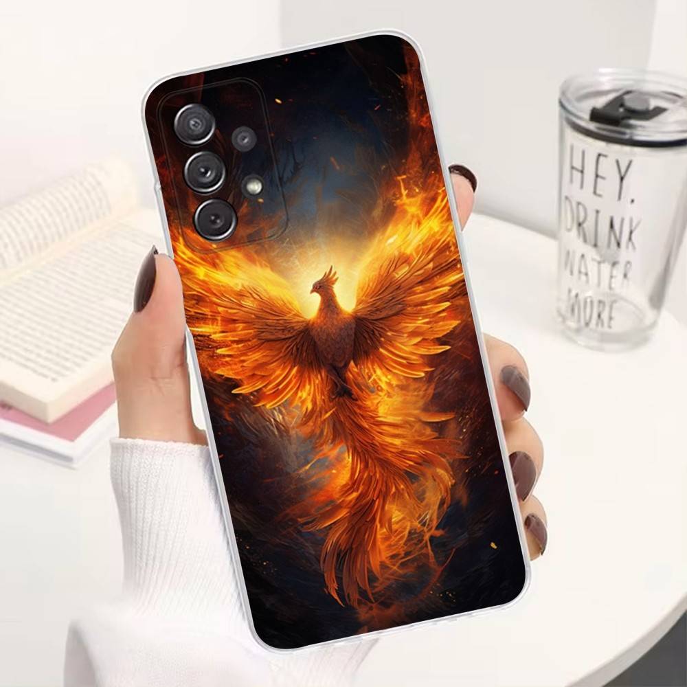 Cool Phoenix For Samsung A51,30,71,S9,Ultra,Lite,S23,20,FE,22,21,PIus,10,Transparent, Silicone Case
