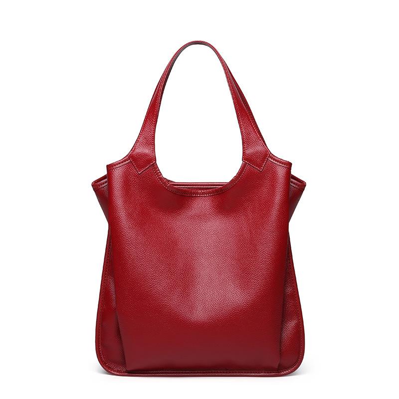First Layer Cowhide Bag Women's Handbag Summer New European and American Fashion Tote Bag Genuine Leather Women's Bag One Shoulder Crossbody Bag