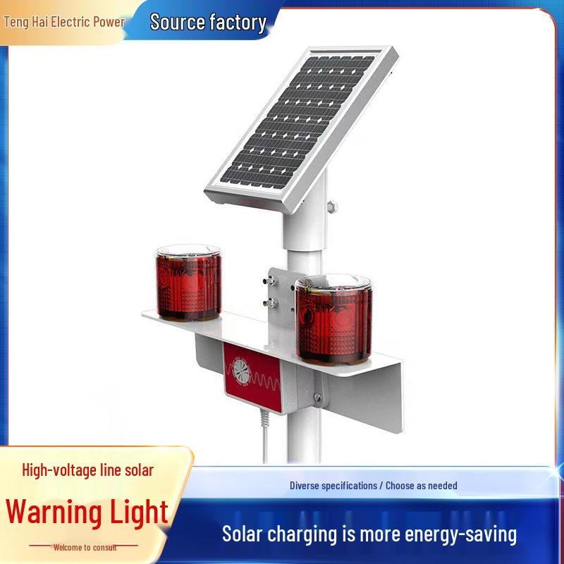 Solar-Powered Voice Warning Light for Construction and High-Voltage Areas