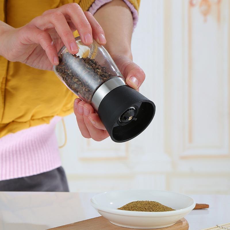 Manual Salt Grinder Peppers Manual Mill Glass Texture Spices Mill Kitchen Seasoning Tool Present for Baking Enthusiasts