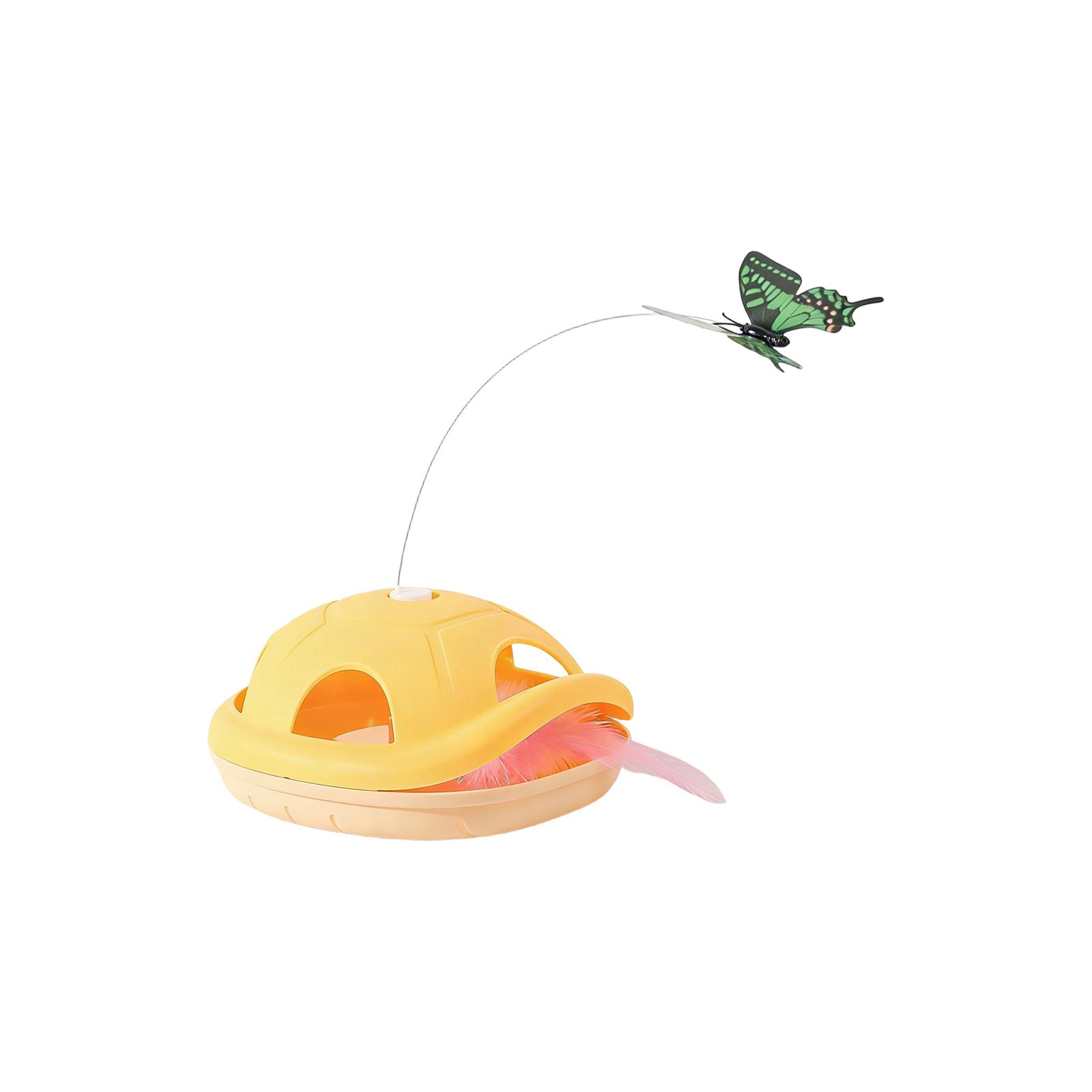 

Electric Automatic Rotating Butterfly Cats Toy - Turtle Shape Interactive Pet Toy For Cats Self-Entertainment & Hunting Stimulation One Size жовтий