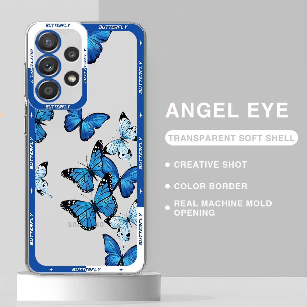 Capa Retro Butterfly Pattern Phone Case for Samsung Galaxy A23 A33 A24 A34 A13 A73 5G A14 4G A25 A54 A15 Cover Clear Silicone