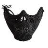 Diamond Skull Half Mask Halloween Face Mask Rhinestone Punk Knight Masquerade Prop Comfortable with Adjustable Straps Lightweight Plastic Party for