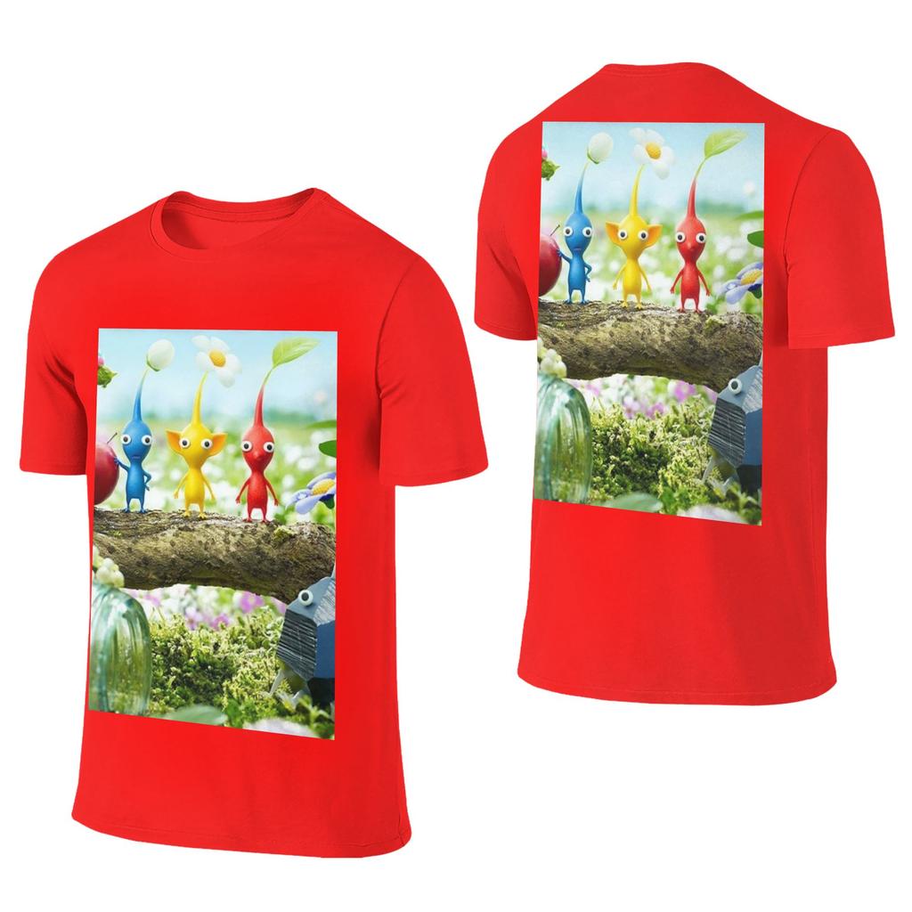100 Cotton Pikmin TShirt Unisexs Double Sided T Shirt Unisex ONeck Summer Shirts Tops S6XL
