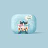 Foomee Apple AirPods Cartoon Protective Case - Blue Dopamine Cat