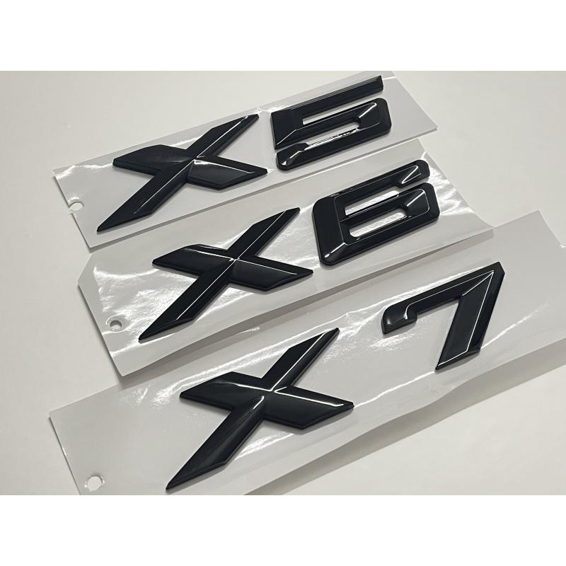 3D ABS Black Chrome Car Letters Rear Trunk Emblem Badge X1 X2 X3 X4 X5 X6 X7 Logo For BMW E70 E53 F15 G05 Decals Sticker Styling ia2
