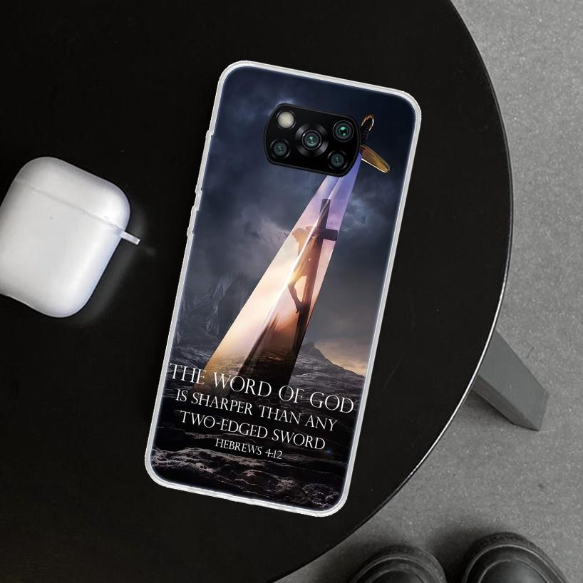 

God Jesus Pray Cross Phone Case Cover for Xiaomi Poco X6 X5 X7 Pro F7 Ultra Redmi 15C 15 13C 13 12C 12 10C 10 10A 9C 9A 9T 9 Coq Xiaomi Poco X5 Pro