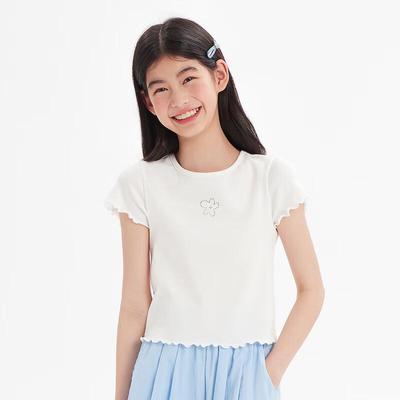 KIYA Girls' Lyocell Blend Short Sleeve T-Shirt