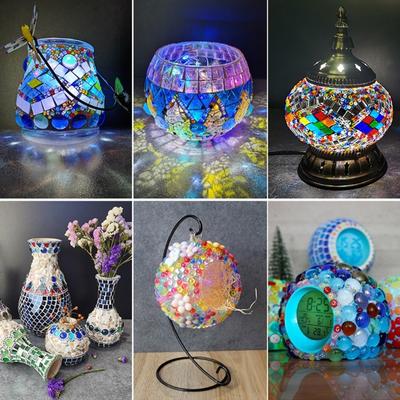 1 kg de Piedras de Cuentas de Vidrio de Colores 0.8 pulgadas Base Plana Juego de Cuentas de Mármol para Arte Decorativo Manualidades y Decoraciones de Relleno de Jarrones