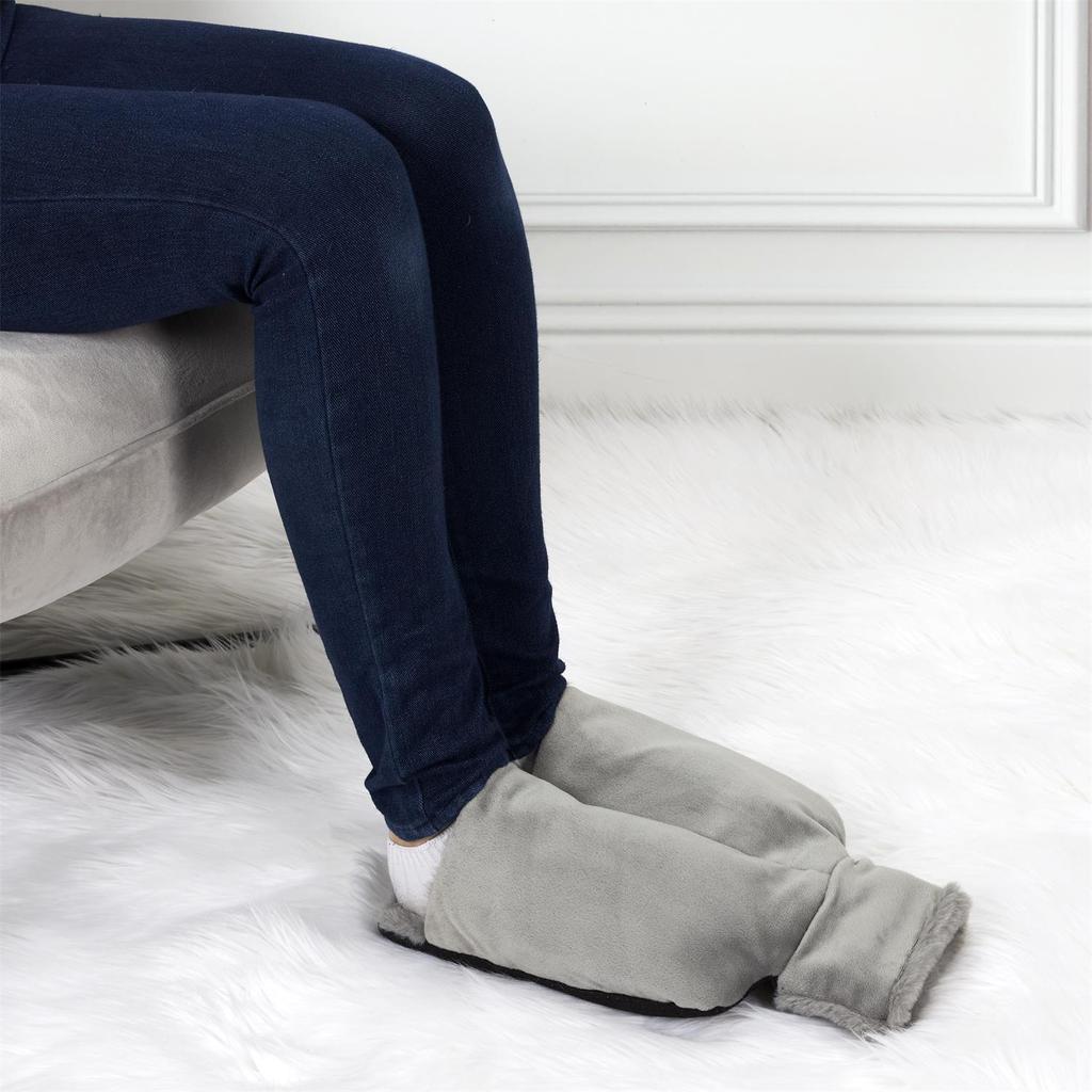 Hot water bottle slippers gray foot warmer