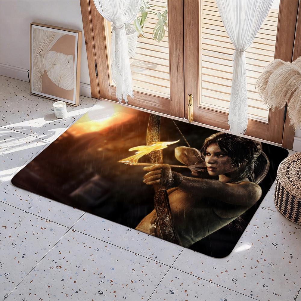 Game G Tomb Raider Floor Mat Eco Flannel Doormat Non Slip Odorless Indoor Floor Rug Soft Short Plush Home Mat