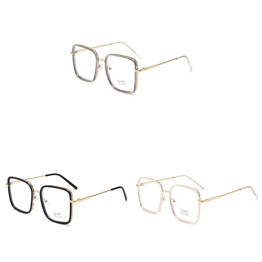 Summer Trendy Flat Glasses With Blue Light Protection And Metal Frame For Fashionable Men And Women