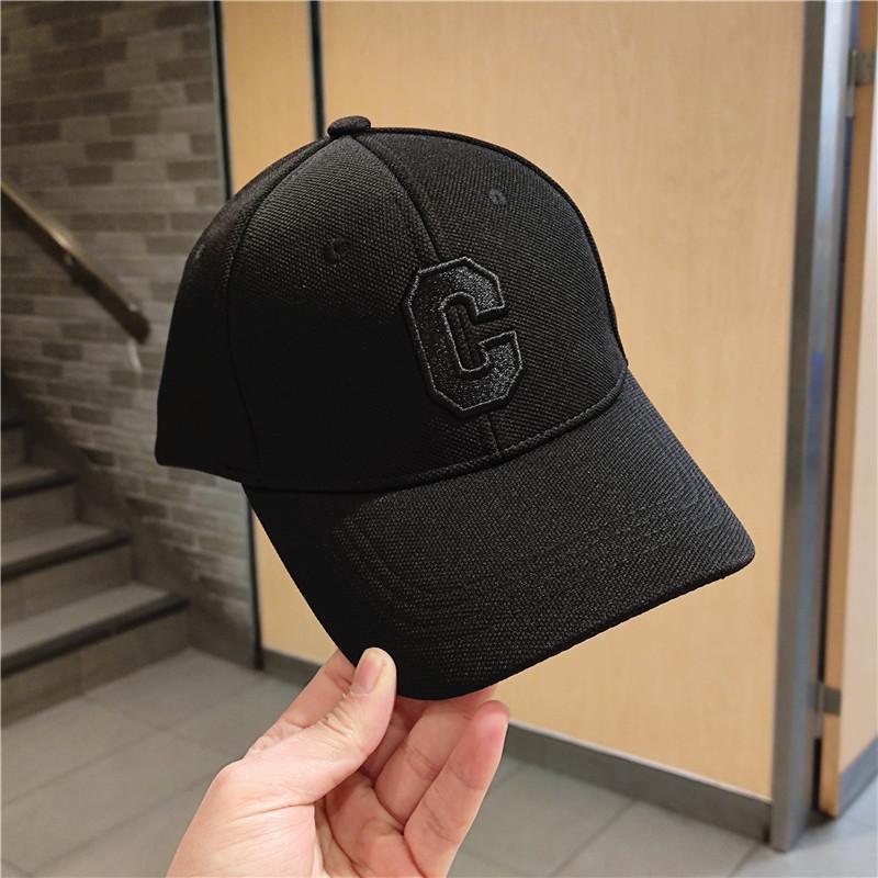 24 New Hard Top Three-dimensional Korean Embroidery Big C Letter High-end Baseball Hat Big Head Deep Top Cap