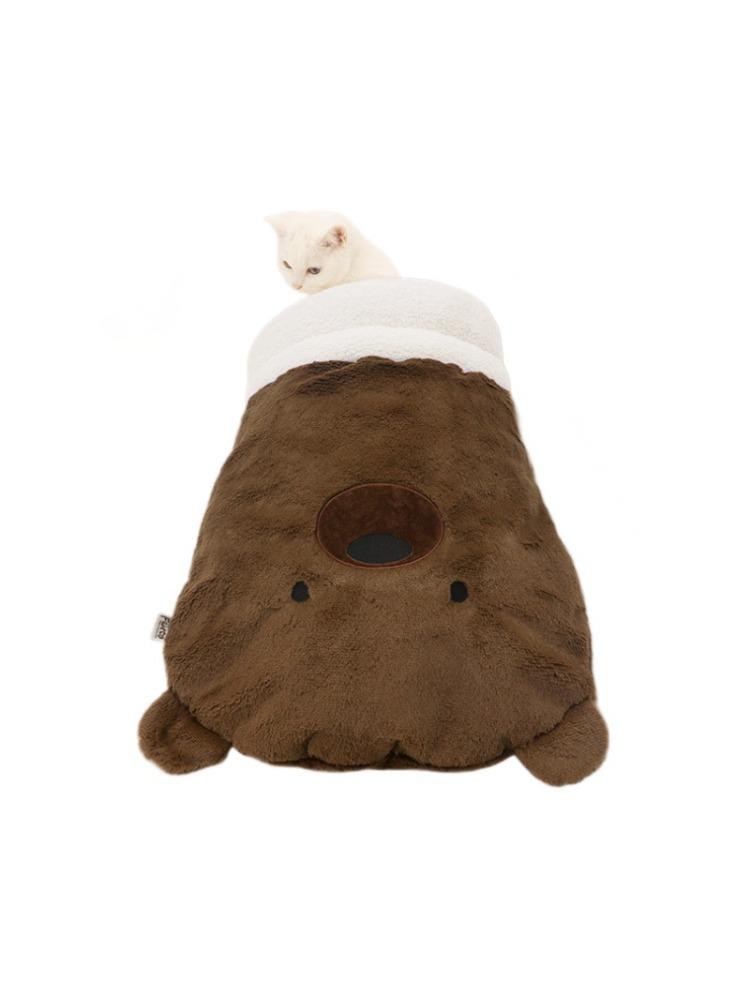 

Autumn and Winter Warm Cat Nests Sleeping Bag Drilling Nest Closed Kitten Nest Security Kennel Drilling Bed Brown Bear