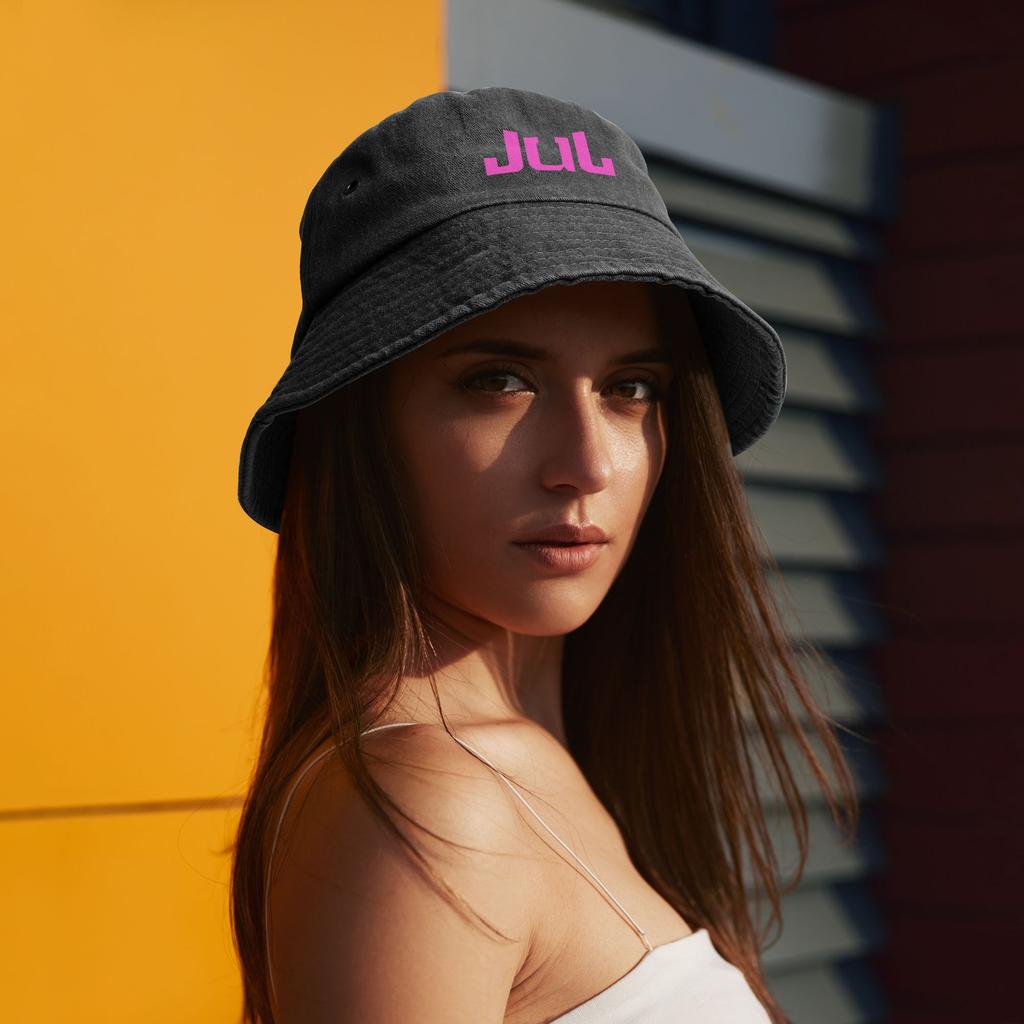 Chapeau seau Logo Rapper Street Jul France Adolescent Protection UV Randonnée Jean Lavé Chapeaux de Pêche Chapeaux Bob