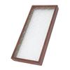 Rectangle Tea Serving Tray Walnut Glass Robust Wooden Glass Tea Tray for Cake Bread Breakfast Snack