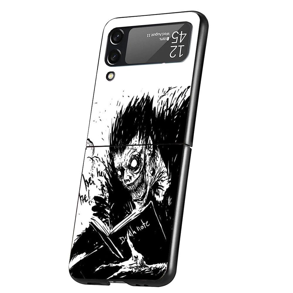 N-Note D-Death Anime Ryuk Cover Phone Case For Samsung Galaxy Z Flip 7 6 5 4 3 5G Flip7 Flip6 Flip5 Flip4 Flip3 Black Fundas She