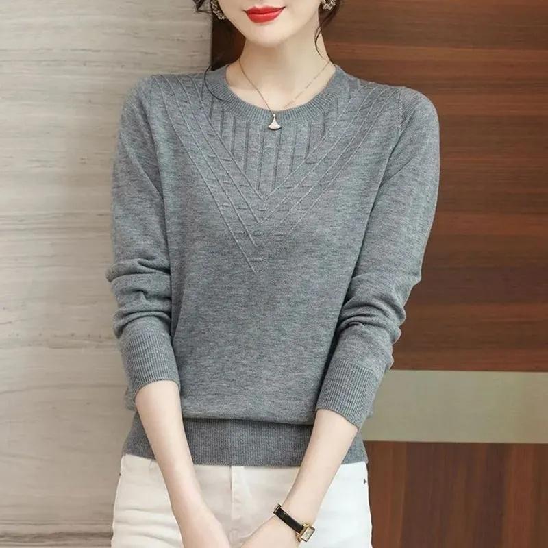 Women's Knitting Tops Autumn Winter Foreign Sweaters Mother's Loose Coat Slim Pullover Blouse Ladies Jacket