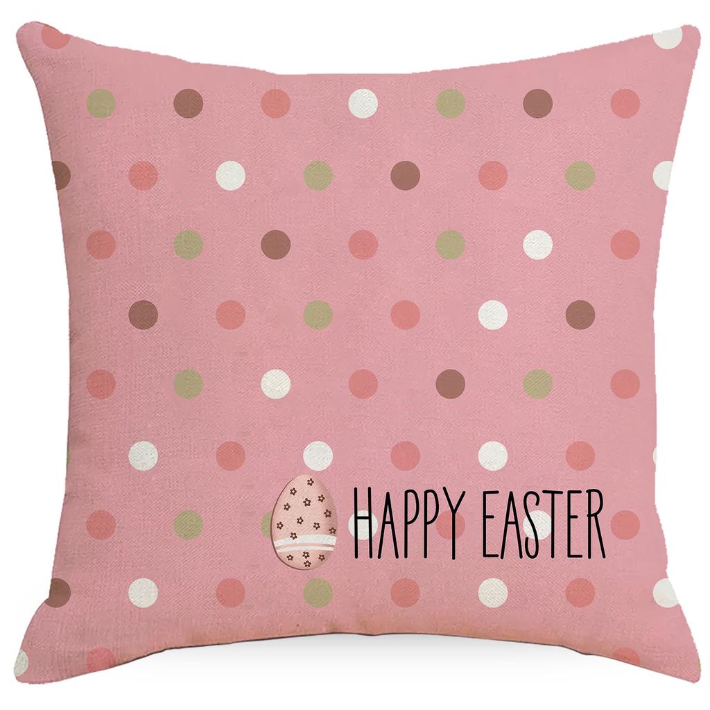 Cartoon Printed Easter Bunny Pillowcase Pink Suit Combination Festive Decoration Cushion Living Room Sofa Pillow