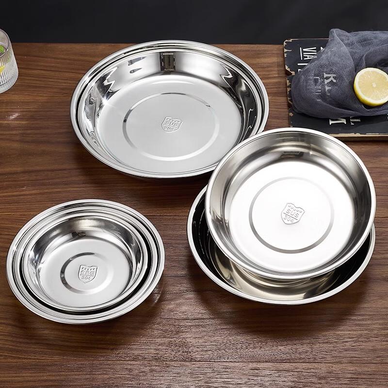 304 Stainless Steel Round Serving Plates Set