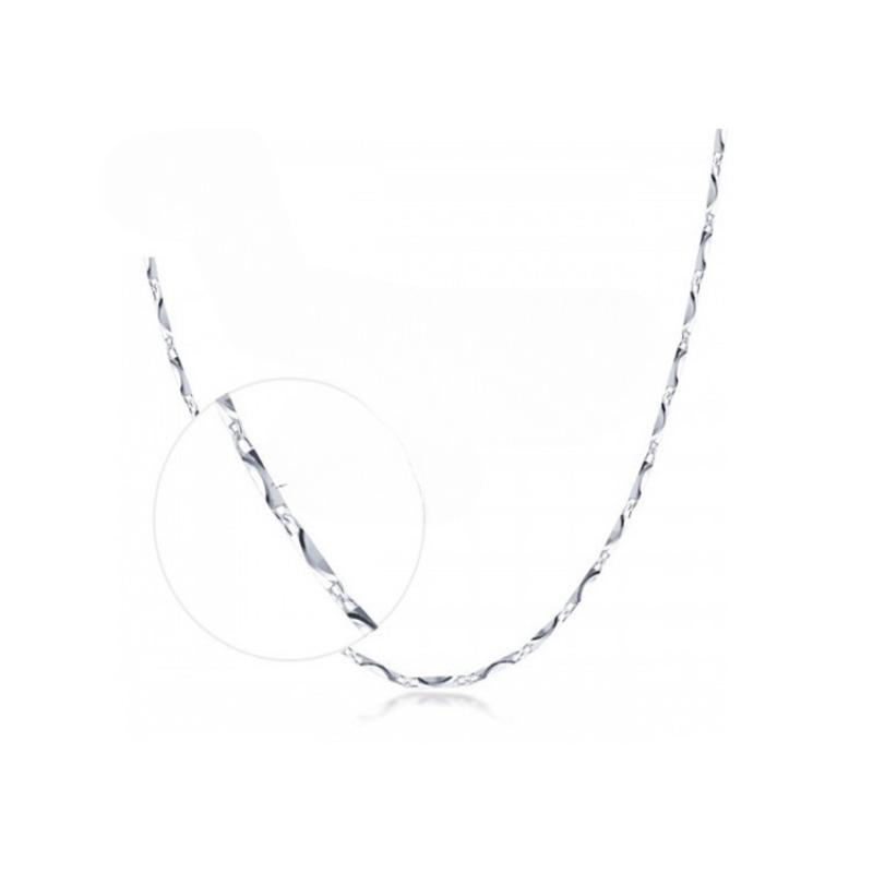 

Ожерелье из стерлингового серебра 925 пробы, женское простое ожерелье с волнистой водой, модный орнамент, цепочка на ключицы, серебряные украшения 40+5cm