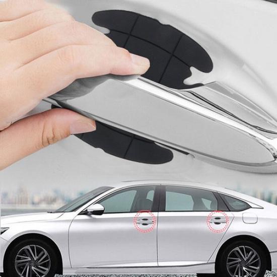 8pcs Black Car Door Handle Bowl Cover Protector Anti Scratch Sticker Accessories