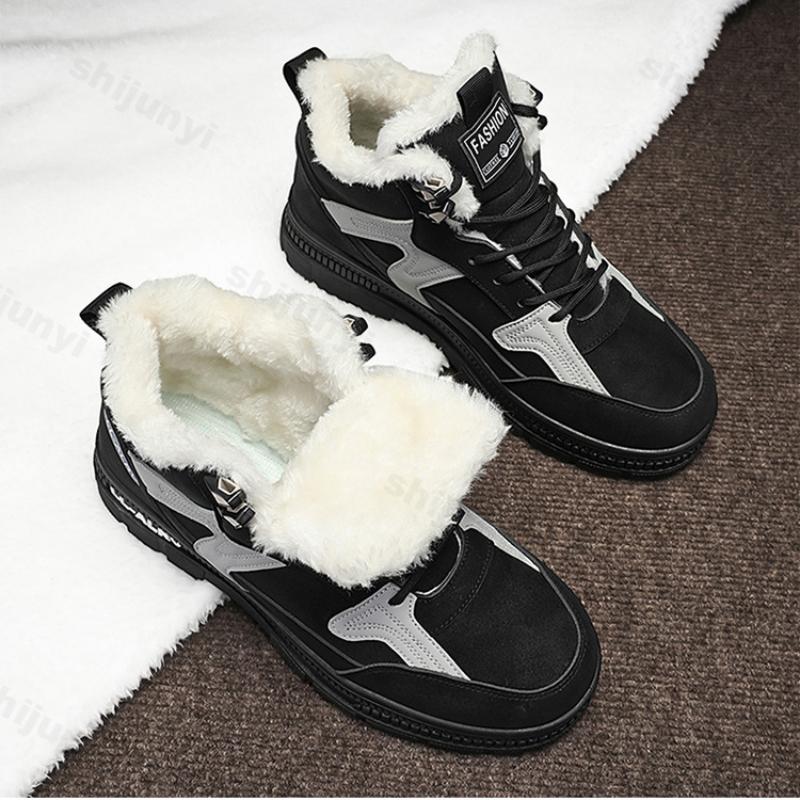 Fashion Men's Winter Warm Cotton Shoes 2025 New Classic Fashion Retro Plush Comfortable Anti Slip Snow Boots Outdoor Sports Casual Shoes
