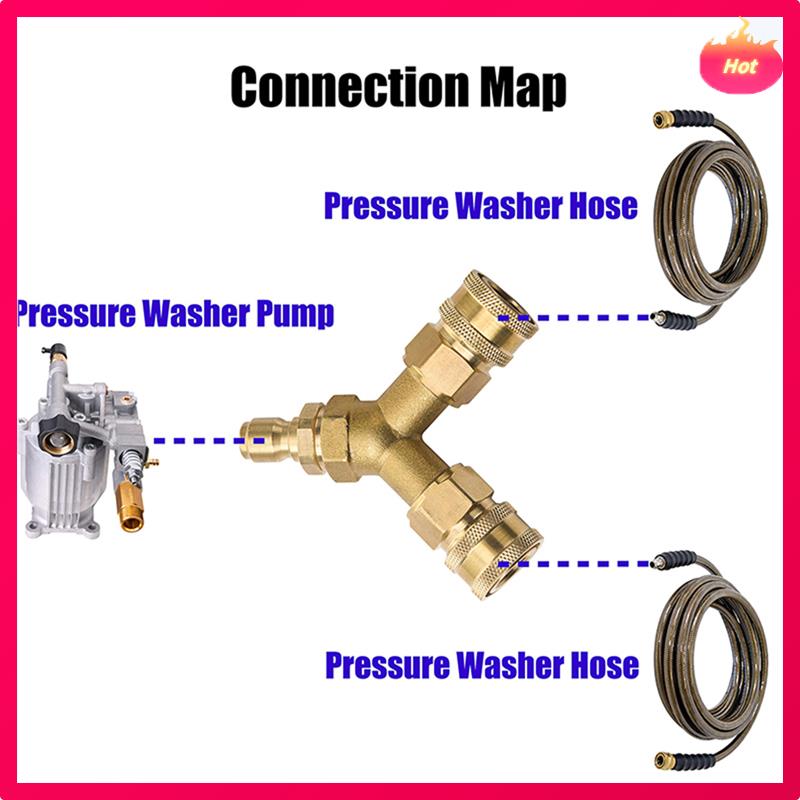 Tee Spliter Adapter With 3/8 Inch Quick Release Connector For High Pressure Washer