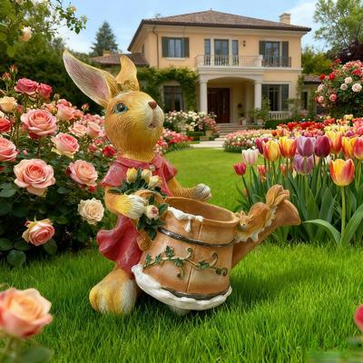 Artistic Resin Rabbit Flower Pot for Indoor & Outdoor Gardens