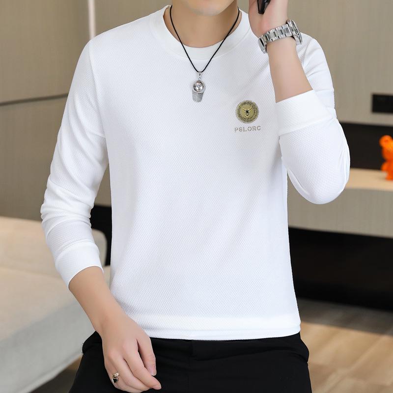 Men's Velvet Slim-Fit Long-Sleeve Sweatshirt for Spring & Autumn