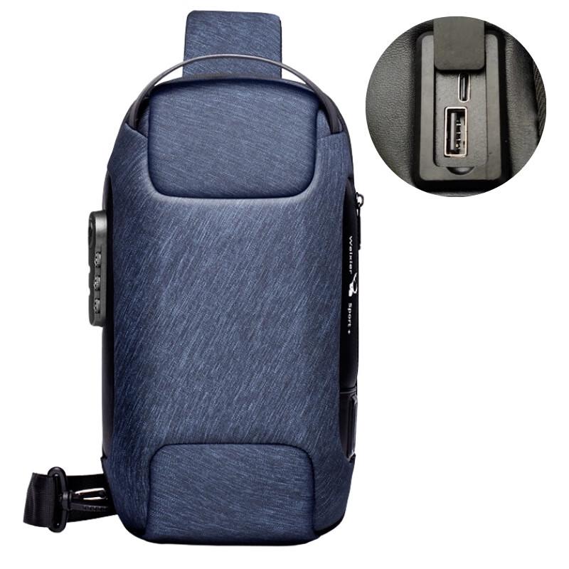 Мужская сумка-кроссбоди Li Shen из Оксфорда с USB-зарядкой