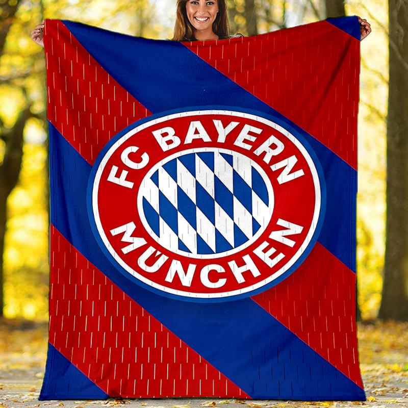 FC Bayern München logo printed throw blanket—soft,warm;versatile blanket for all seasons—perfect as &air-conditioning throw,nap blanket