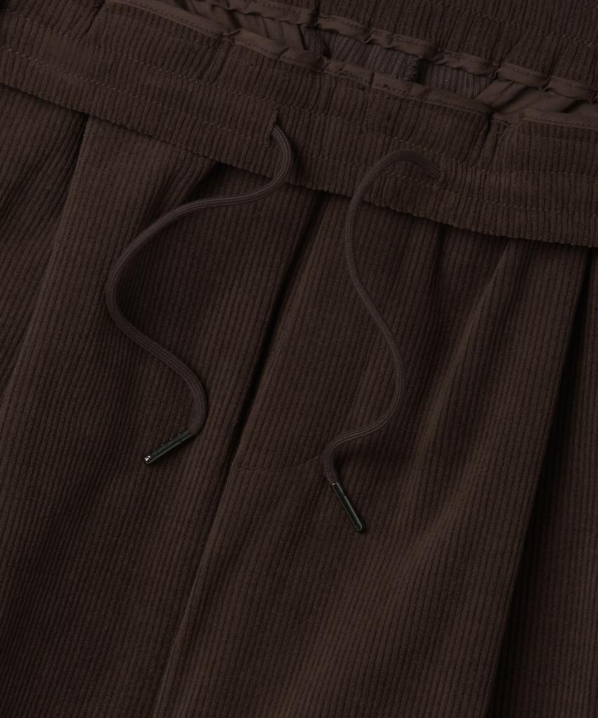 MUSINSA STANDARD 8W Corduroy One-Pleat Wide Elastic Pants [Brown]